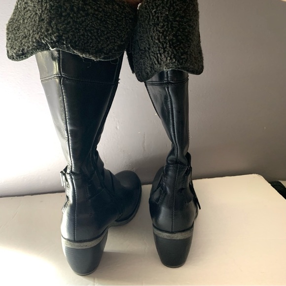 Hush Puppies Black Heeled Boots Ladies Size 6m - Picture 3 of 9